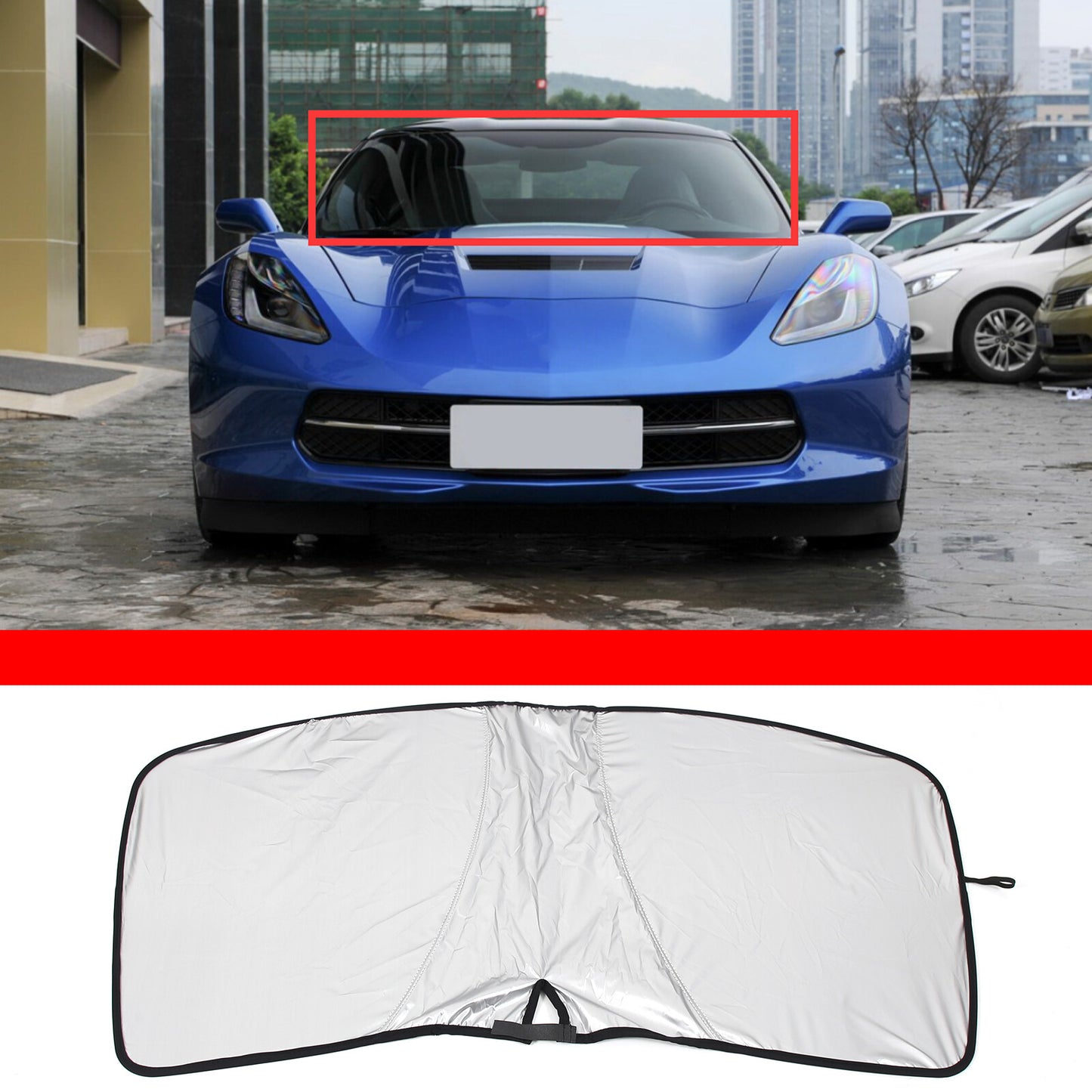 Foldable front and rear window sunshades for Corvette C7 2014 - 2017 n