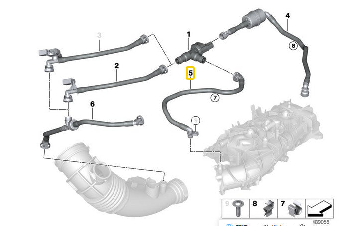 Fuel tank vent hose suitable for G01, G02, G20, G30, 320i, X, 520i, X3, X4- n