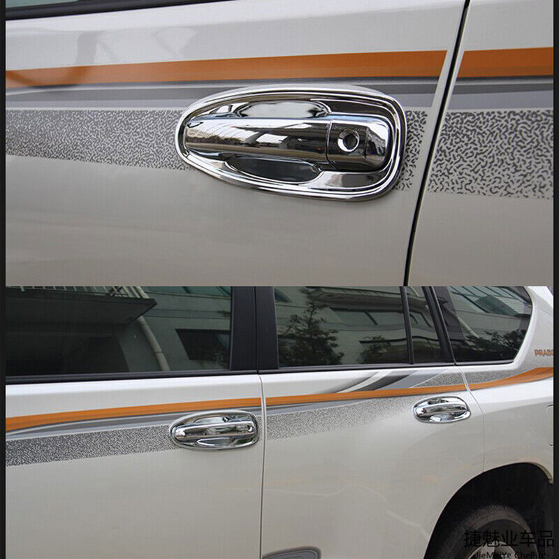 for Toyota Prado FJ150 2010-2021 Chrome Side Door Handle Bowl Cover Trim Molding