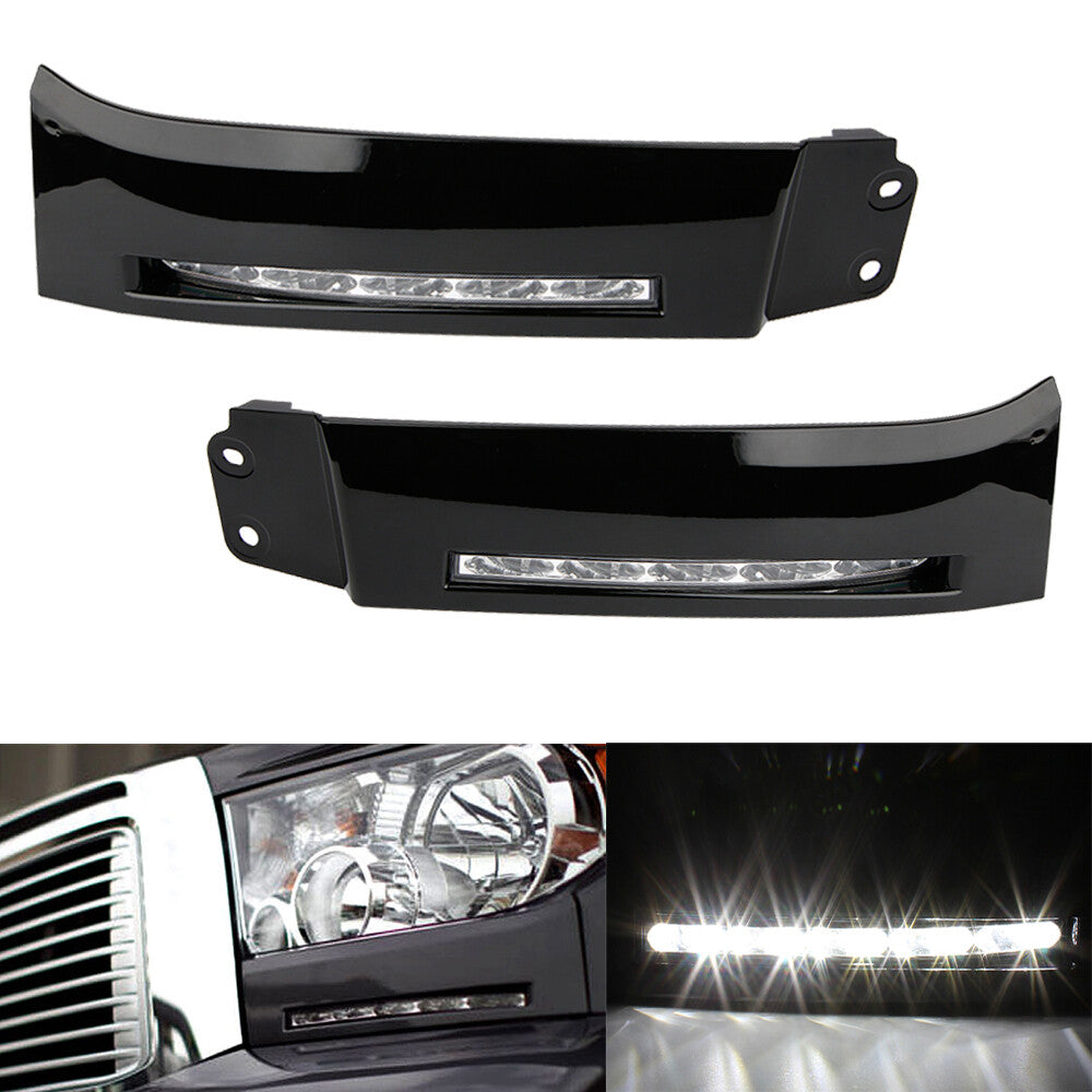 Two-piece LED car bumper with built-in DRL fog lights and driving lights, suitable for 2007-13 for Toyota Tundra.