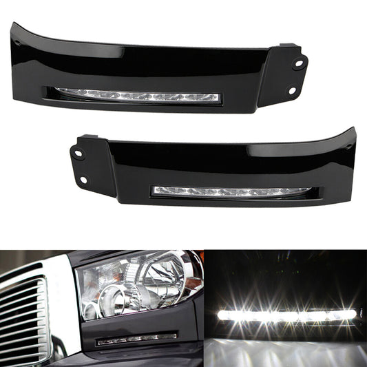 Two-piece LED car bumper with built-in DRL fog lights and driving lights, suitable for 2007-13 for Toyota Tundra.