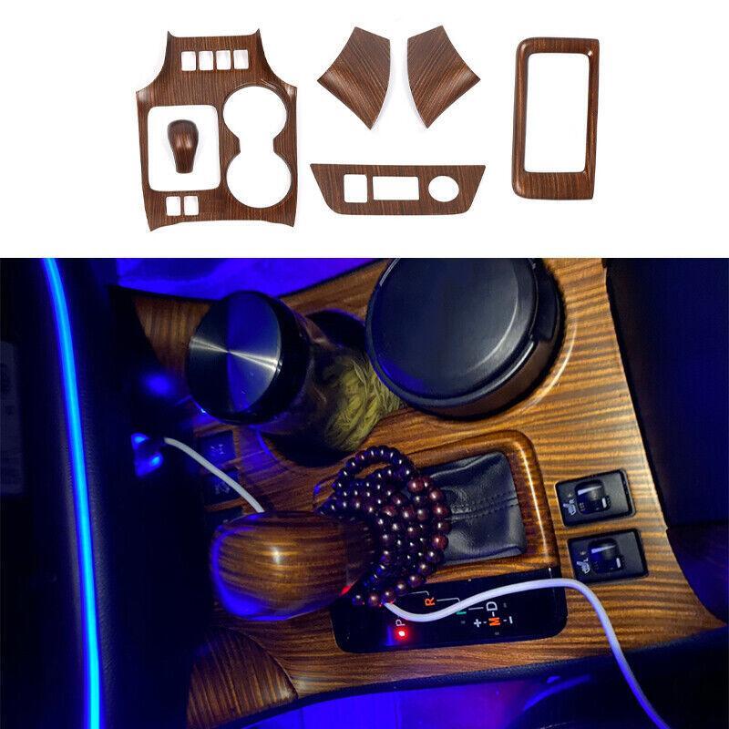for Toyota Highlander 2014-2019 Yellow Wood Grain Console Gear Shift Panel Decor