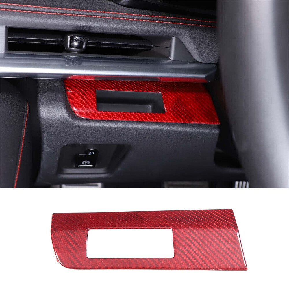 Red Carbon Steering Wheel Left Card Slot Cover for Chevrolet for Corvette C8 2020-24