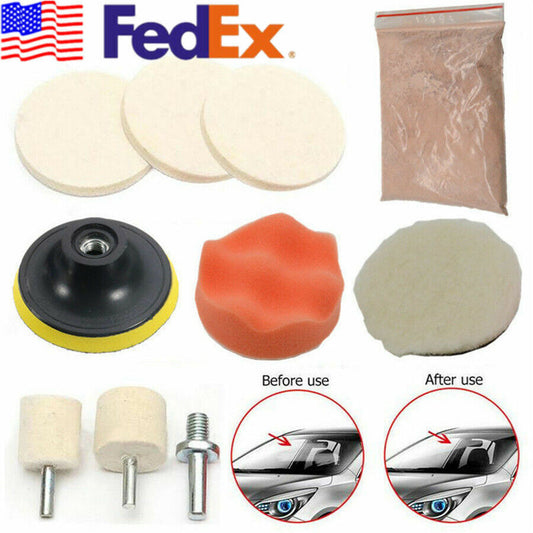 10 Pcs Windshield Windscreen Repair Polishing Set Wheel Cerium Oxide Powder Kit Q
