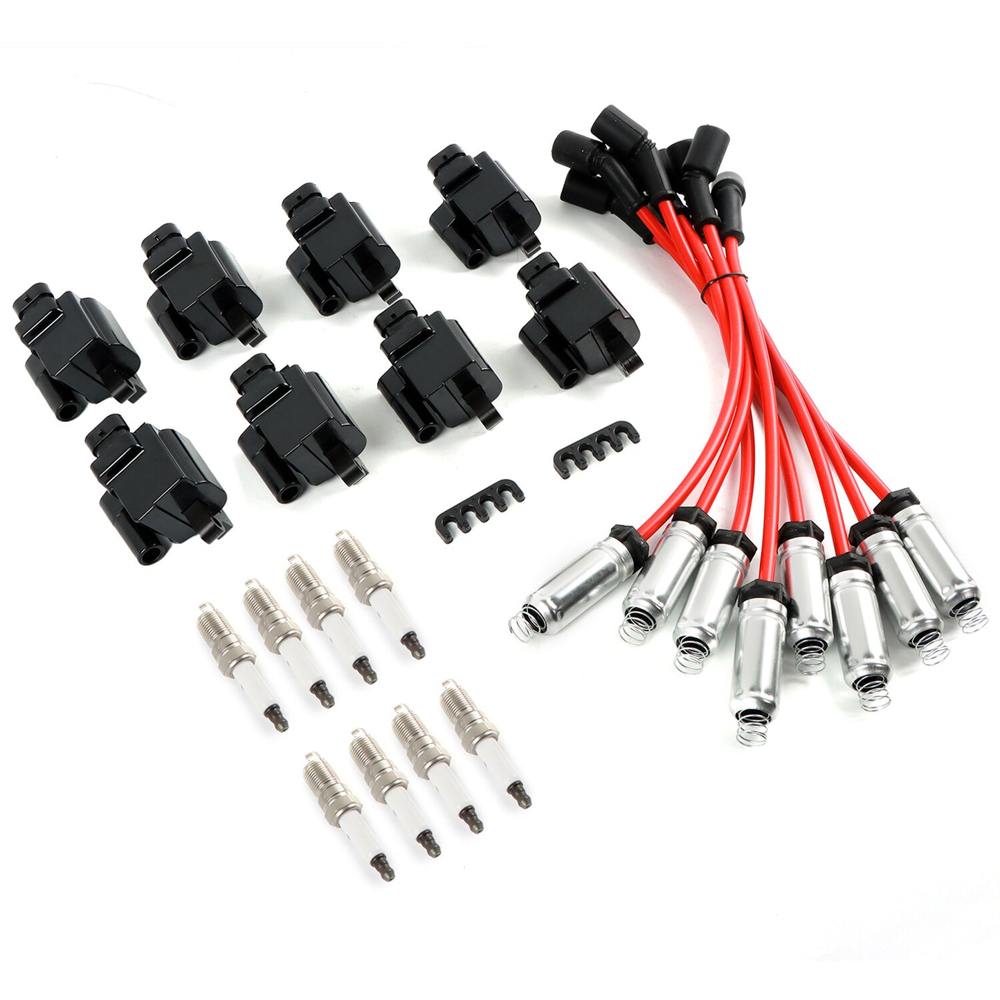 Ignition Coil + Iridium Spark Plug+ Wire for Chevy for GMC 4.8L 5.3L 6.0L 8.1L UF271