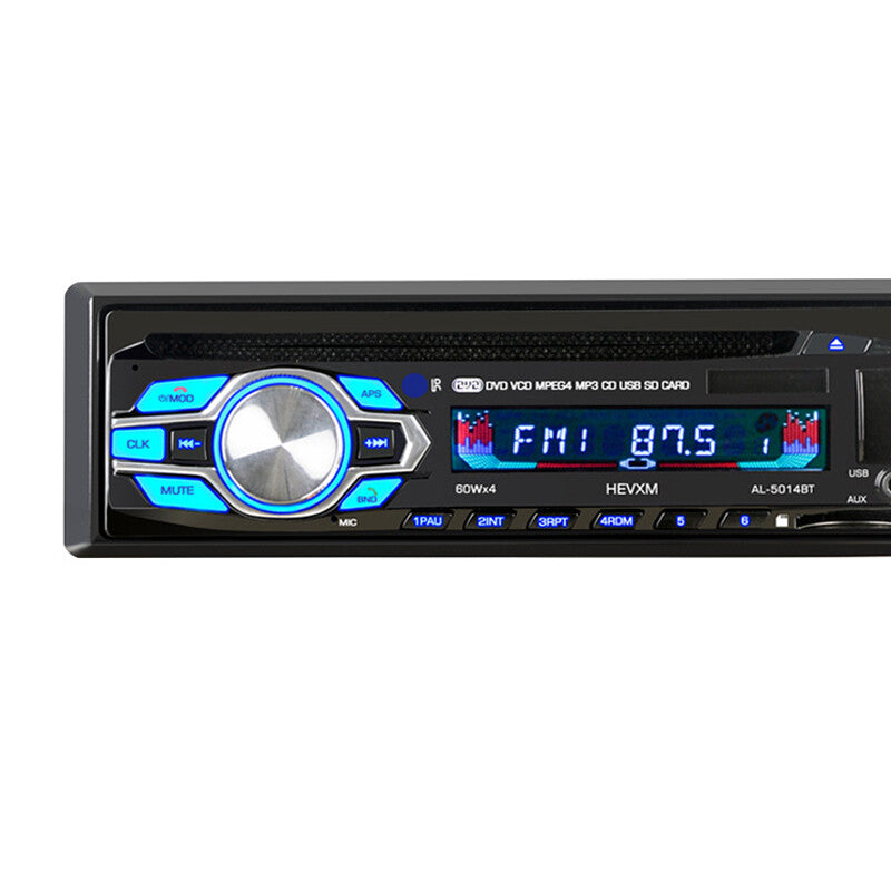 5014bt 1 DIN 12V Car Bluetooth DVD CD Player Control MP3 Audio Radio 60wx4 AUX- n