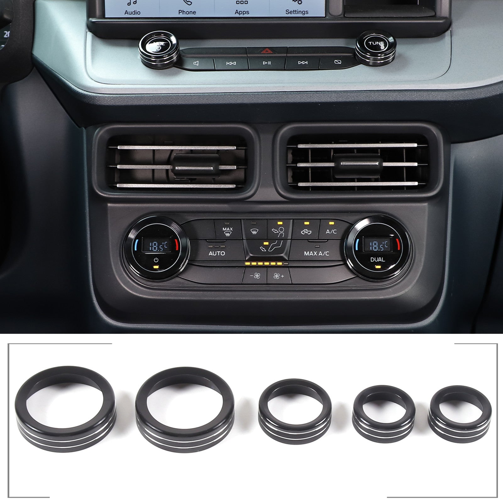 Black Alloy Center Cell Phone Holder Holder Trim for FJ Curiser 07-21 US- v