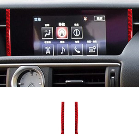 Red Carbon Fiber Display Frame Side Trim for Lexus RC300 350 200T 2015-2020