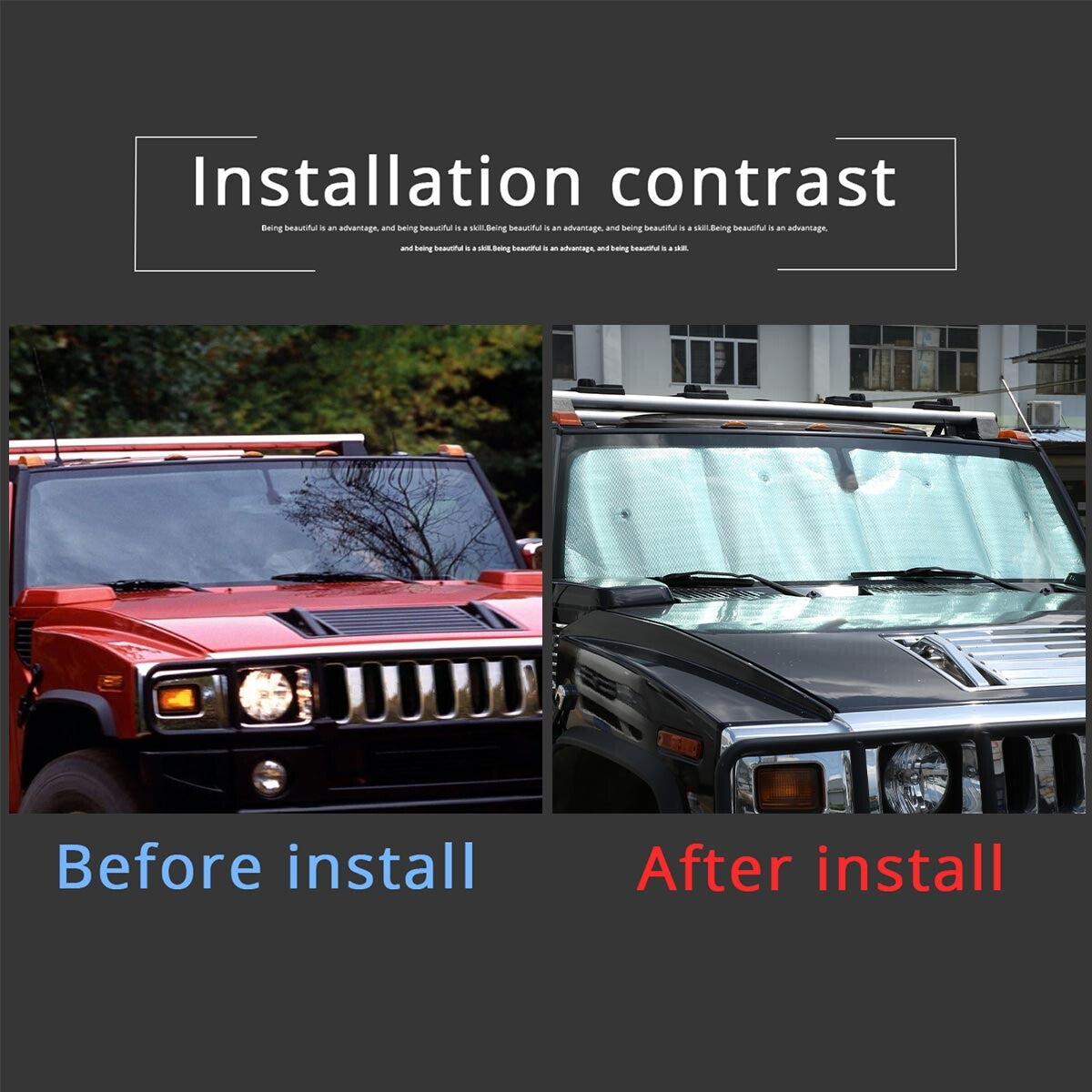 Side window privacy UV protection sunshade blocks, 8 pieces, suitable for Humme-r H2 2003 - 2009 - n