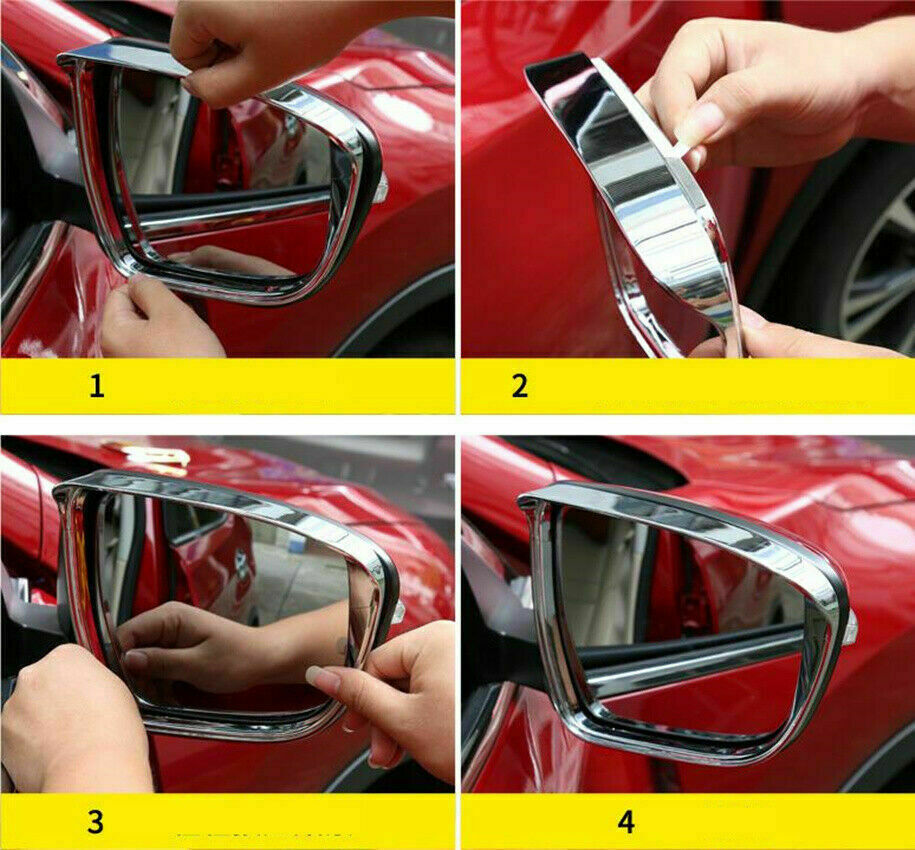 for Nissan Rogue 2014-2020 Chrome Side Rearview Mirror Cover Rain Eyebrow Trim