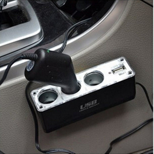 Car Cigarette Lighter Splitter Power Supply Adapter Charger Triple Socket 1 USB