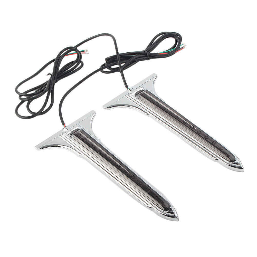 Chrome LED Rear Saddlebag Accents Light Smoke Lens Fit for Harley Touring Road King