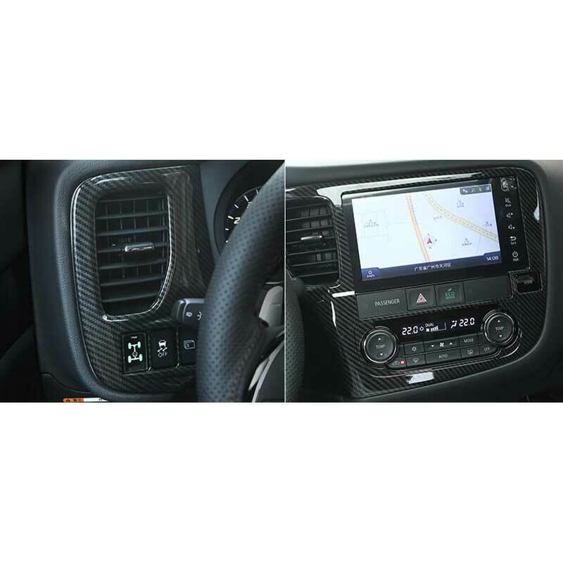for Mitsubishi Outlander 13-21 Carbon Fiber Middle Console Navigation Panel Trim