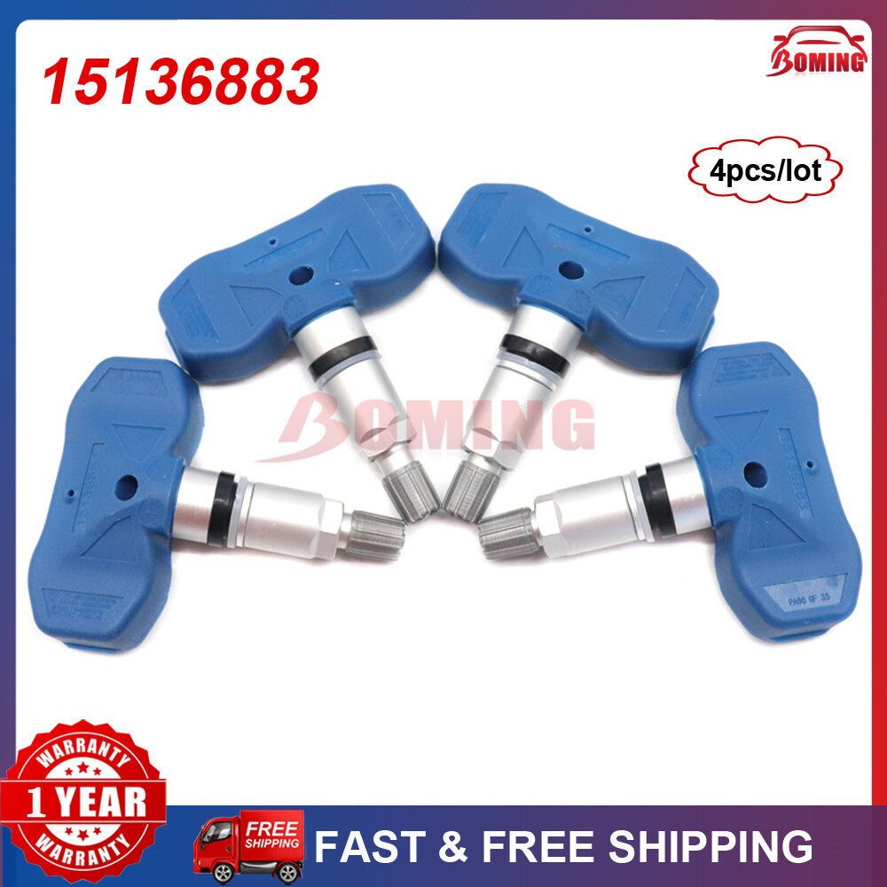 4-pack TPMS 15136883 tire pressure sensors for Cadillac for Escalade for GMC for Sierra 315MHz
