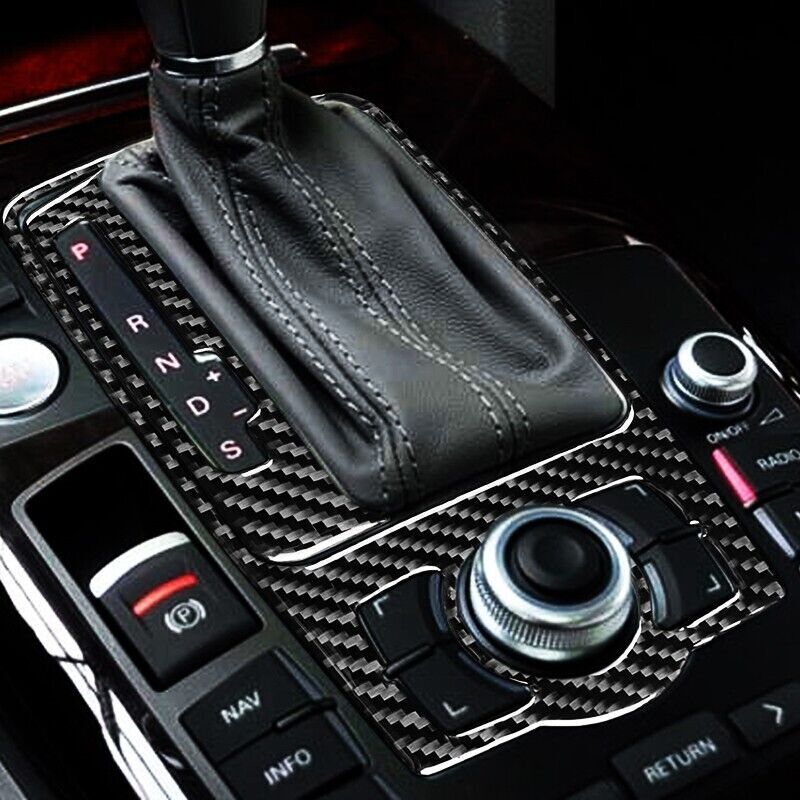 Real Carbon Fiber Car Gear Shift Panel Cover Trim Fit for Audi for A6 S6 2005-2011