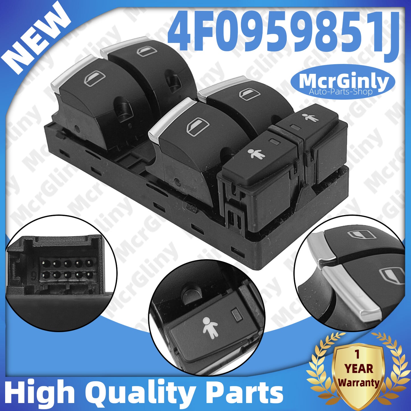 Front left driver's side window switch 4F0959851J Suitable for Audi Q7 2010 2011 2012-2015 n