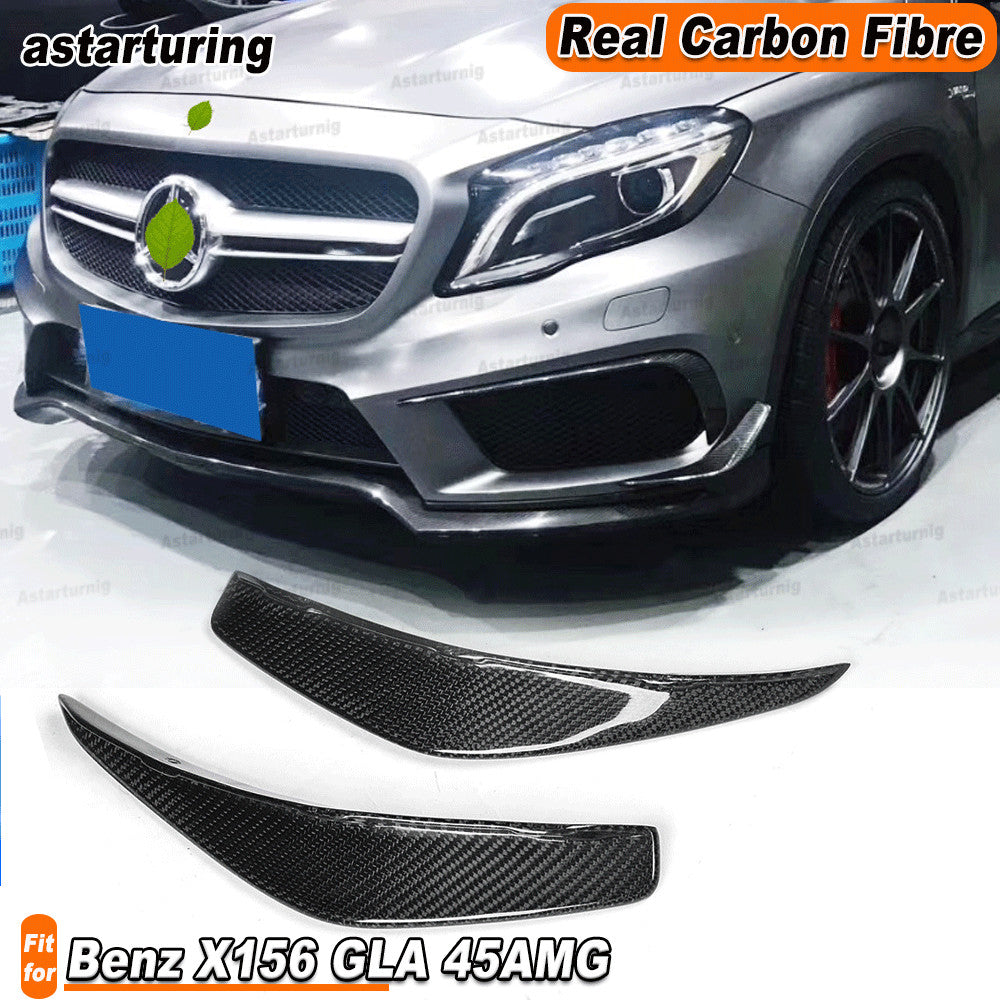 REAL CARBON Front Bumper Splitter Fins Canard for Mercedes-Benz GLA 45 14-18