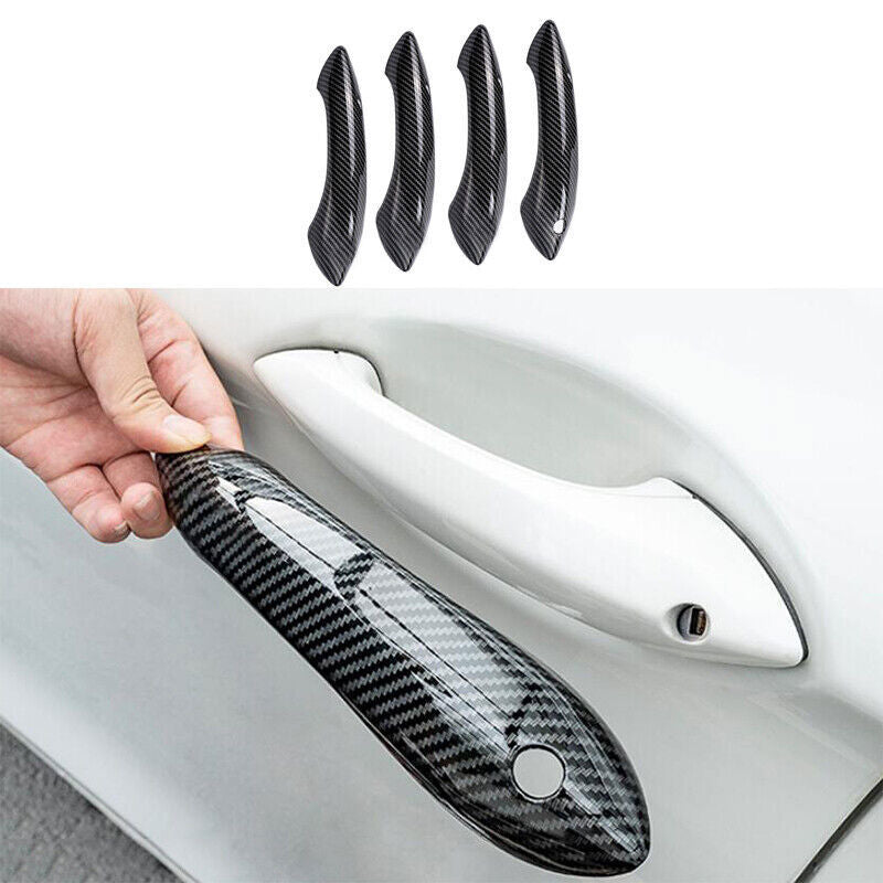 ABS Carbon Fiber Exterior Outside Door Handle Cover Trim for BMW 5 Series 11-16