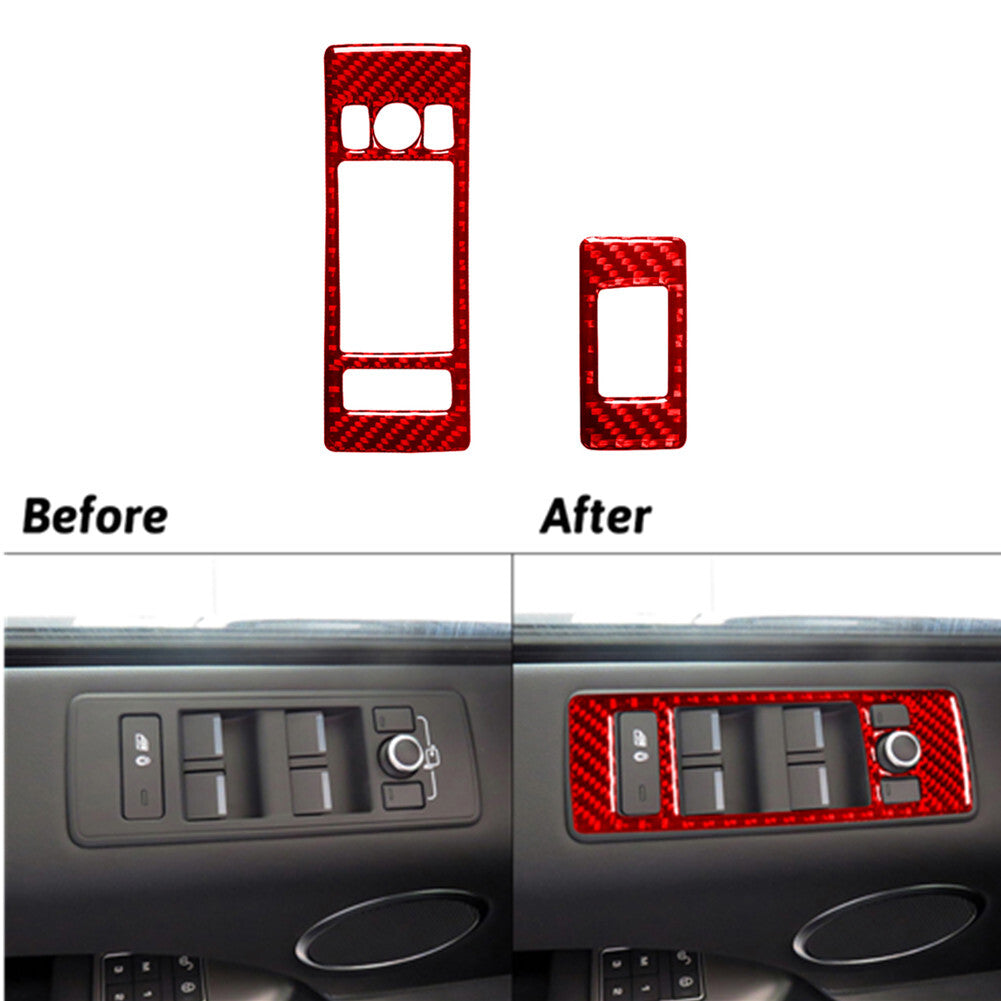 2Pcs Red Carbon Fiber Above Console Storage Cover For Sonic 2012-2016 v