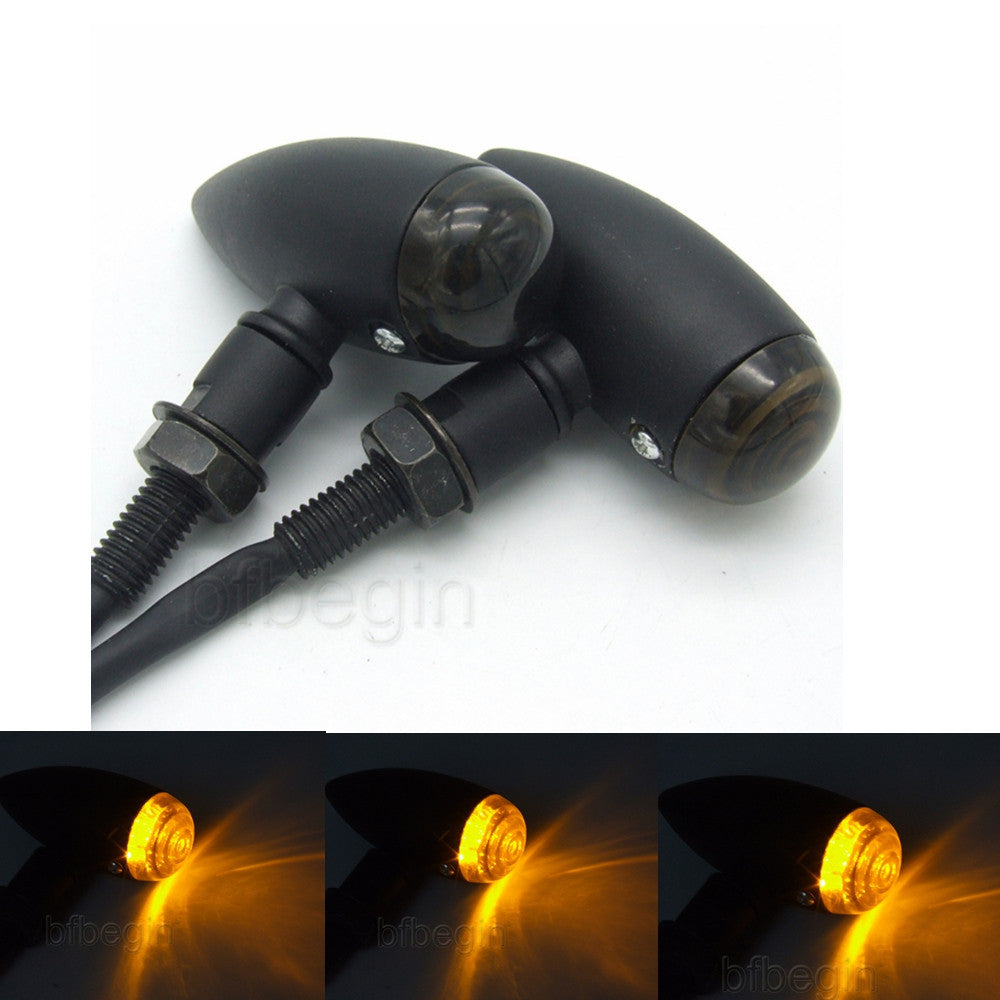 pair of universal motorcycle turn signal lights, for mini flashing amber indicator lights