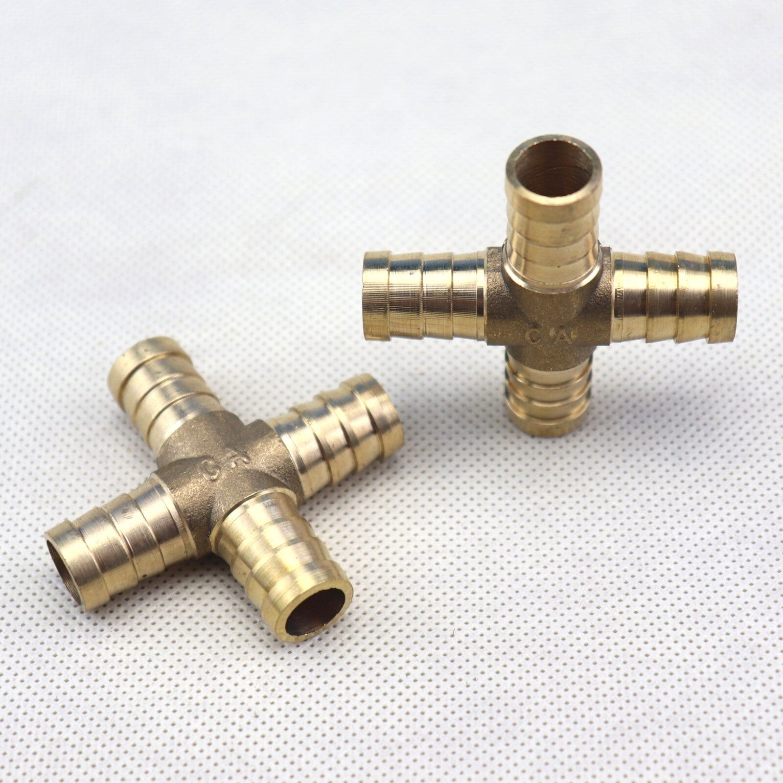 2-piece flexible hose rod, 4-way cross brass fitting, threaded for gas, fuel, water, and air, 1/2 12mm