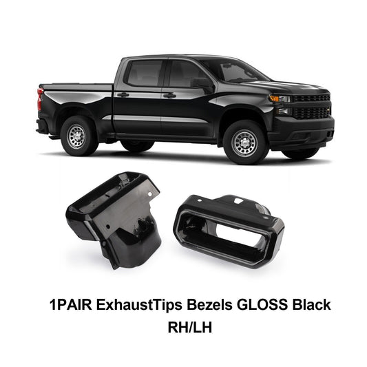 84434642 Exhaust Tips Bezels Frosted Black Fit for GMC for Sierra 1500 2019-2024 Q