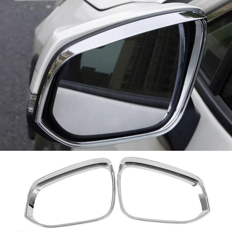 For RAV4 2019-2024 Chrome Rearview Mirror Rain Eyebrow Cover v