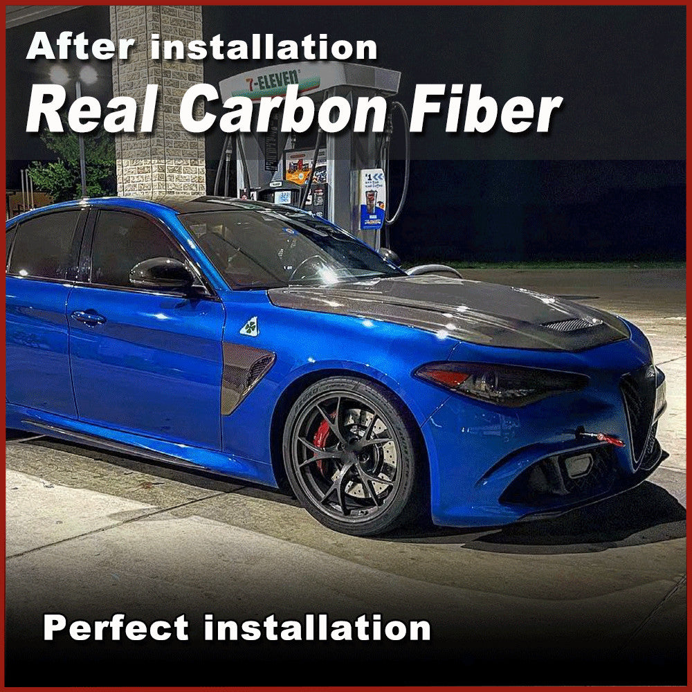 for Alfa Romeo Giulia 2017-20 Carbon Fiber Front Bonnet Engine Bumper Lid Cover