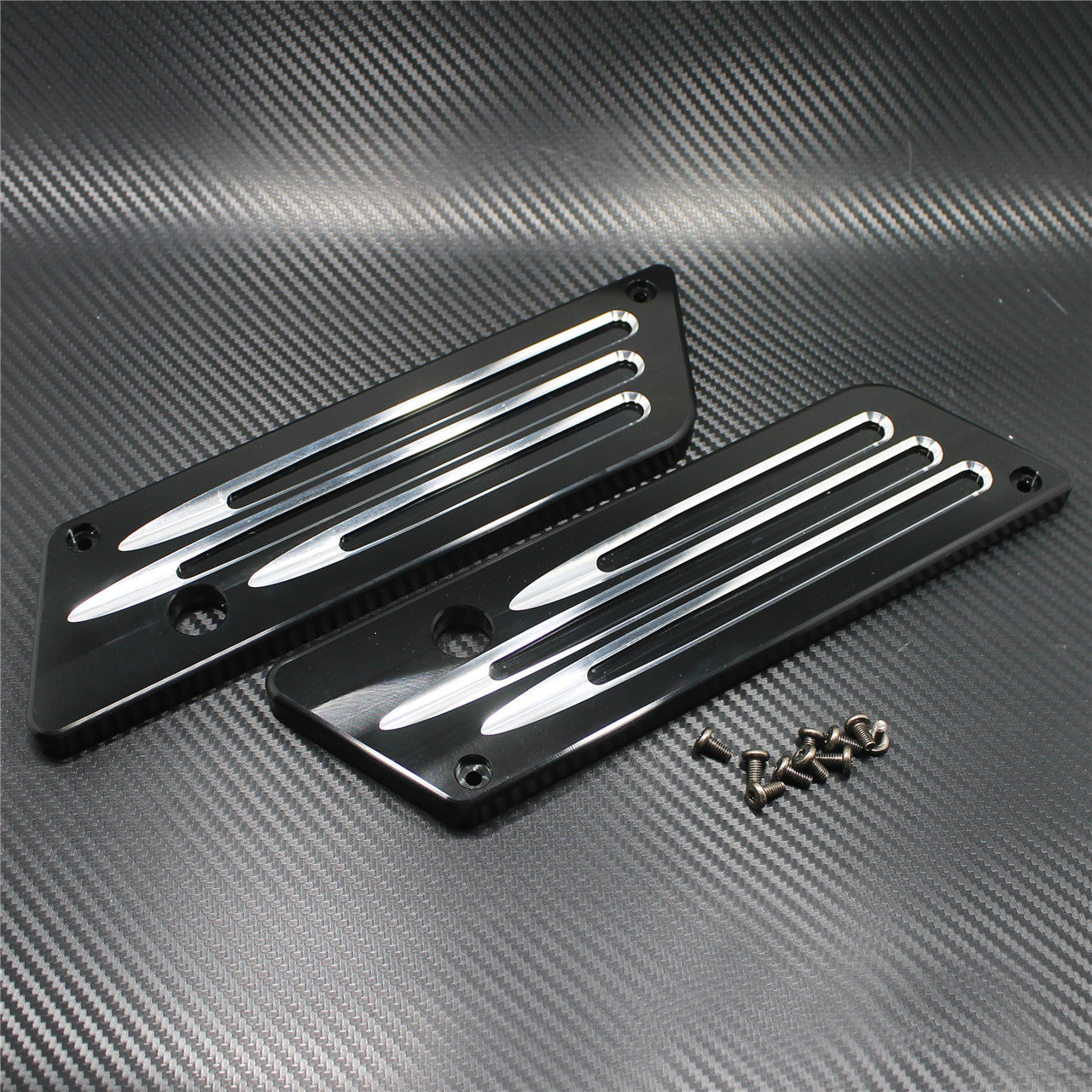 Left Right Black Saddlebag Latch Cover Fit for Harley Touring FLH FLT 1993-2013 Q