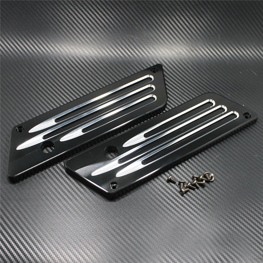 Left Right Black Saddlebag Latch Cover Fit for Harley Touring FLH FLT 1993-2013 Q