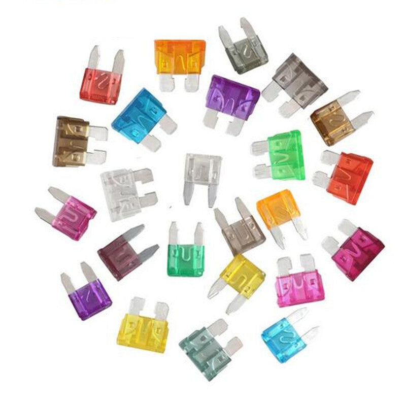 110Pcs Car Truck Standard for Mini Blade Fuses Blade Fuses with Plastic Box Kit