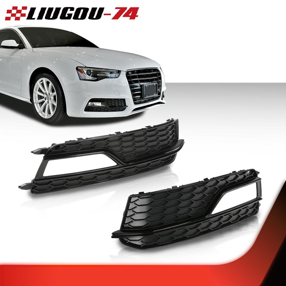Front bumper fog lamp grille cover decoration one pair fits 2013 - 16 for Audi A5 S S5- v
