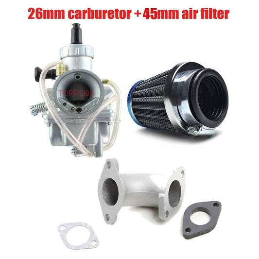 45mm air filter and 26mm carburetor inlet tube kit for SSR 140cc and 150cc Pit Pro bikes