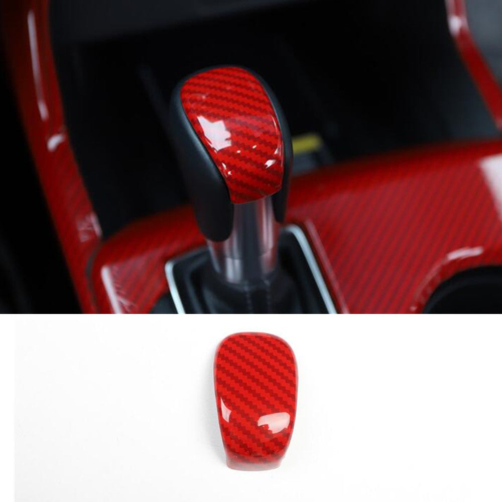 Red Carbon ABS Central Console Gear Shift Knob Trim for Honda for CIVIC 2022-2024 n