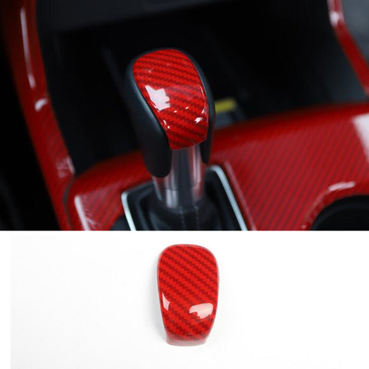 Red Carbon ABS Central Console Gear Shift Knob Trim for Honda for CIVIC 2022-2024 n