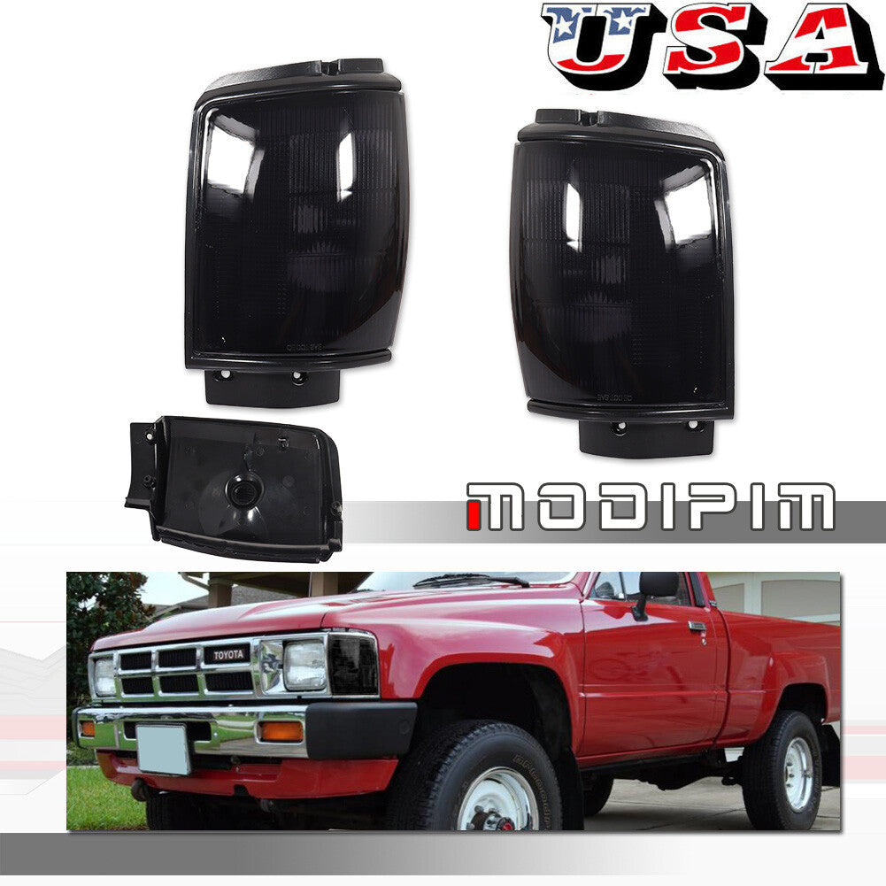 MODIPIM Pair of Smoked Front Corner Lights for 1984-1986 for Pickup & 4Runner - v
