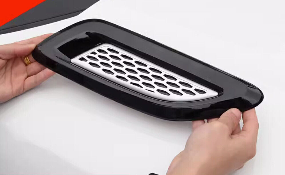 for Range Rover Evoque 2012-2019 Black Engine Hood Fender Air Vent Cover Trim 2P