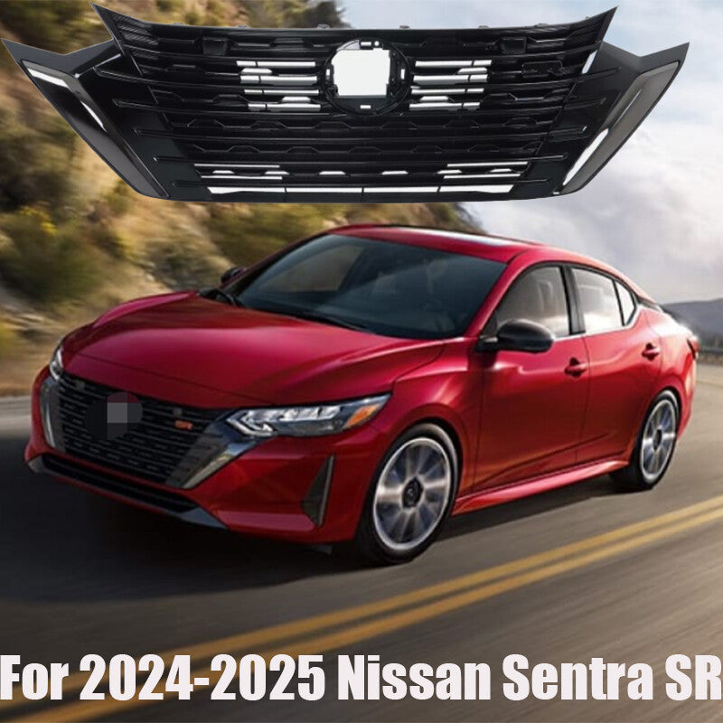 Front Bumper Upper Grille For 2024-2025 Sentra SR Plastic Black n