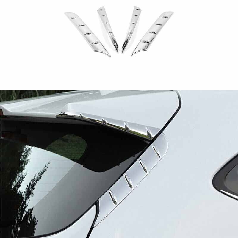 4P Chrome for Toyota Highlander Trim 2020-24 Rear Window Side Spoiler Cover Trim