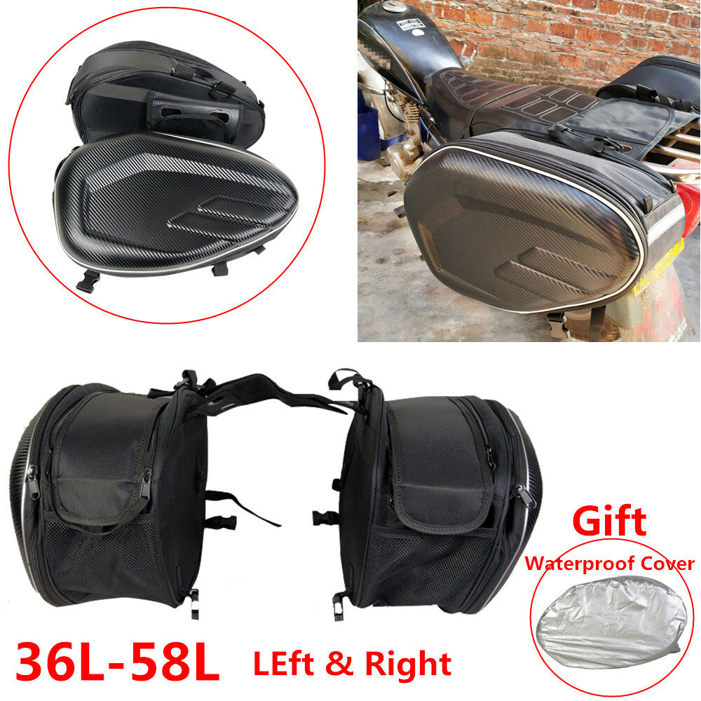 Motorcycle, ATV, 36-58L helmet bag, carbon fiber colored saddlebag. n