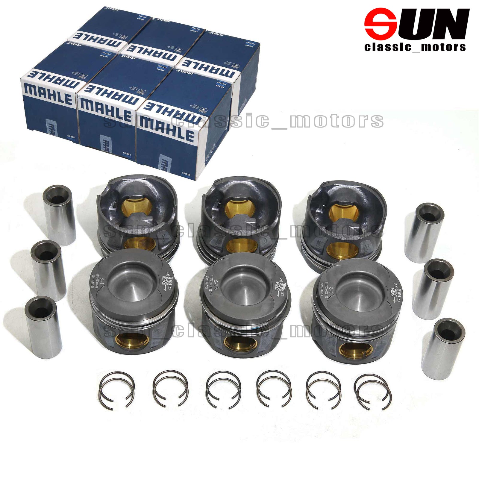 6-Piece Piston Ring Set, Oversized 0.5mm, for G350d ML350 CDI OM642 3.0-