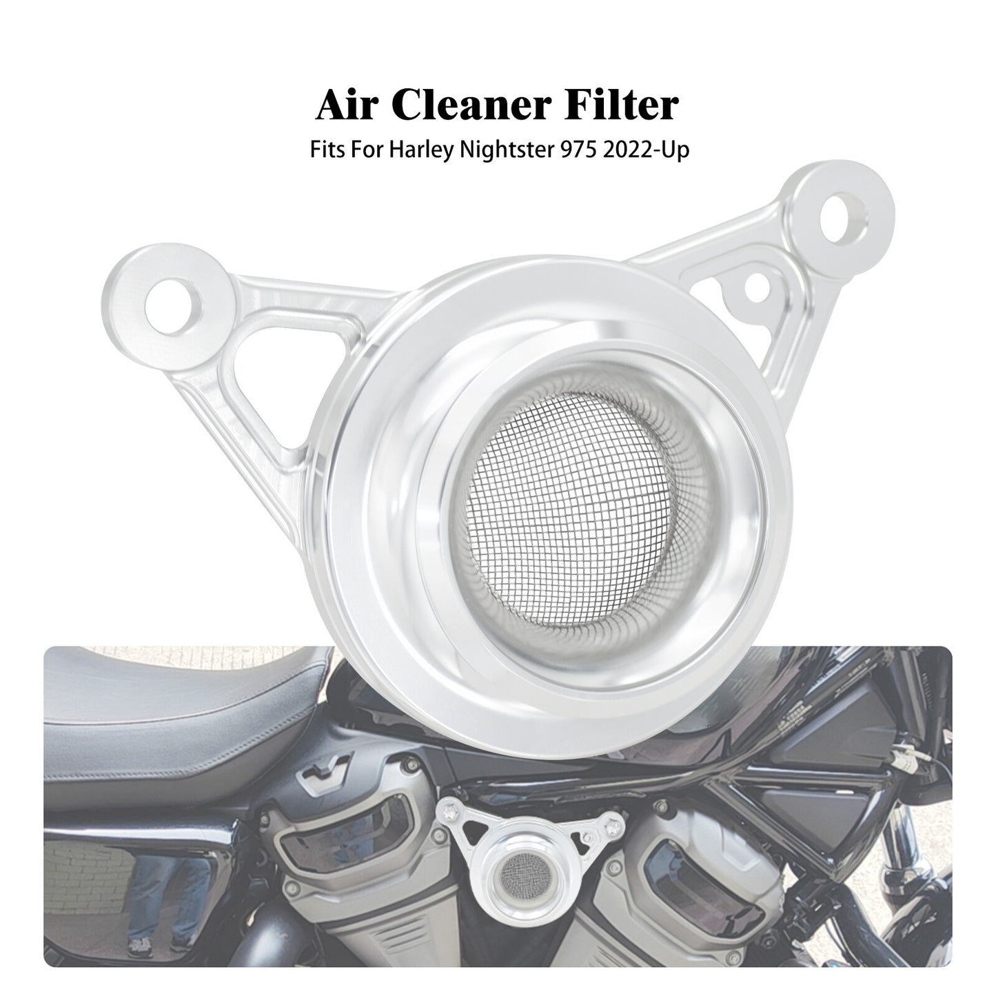 Chrome Air Filter Cleaner Intake System Fits For Nightster 975 RH975 2022-2023 Q