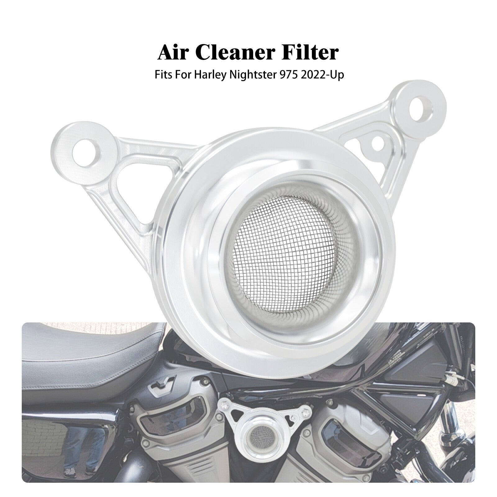 Chrome Air Filter Cleaner Intake System Fits For Nightster 975 RH975 2022-2023 Q