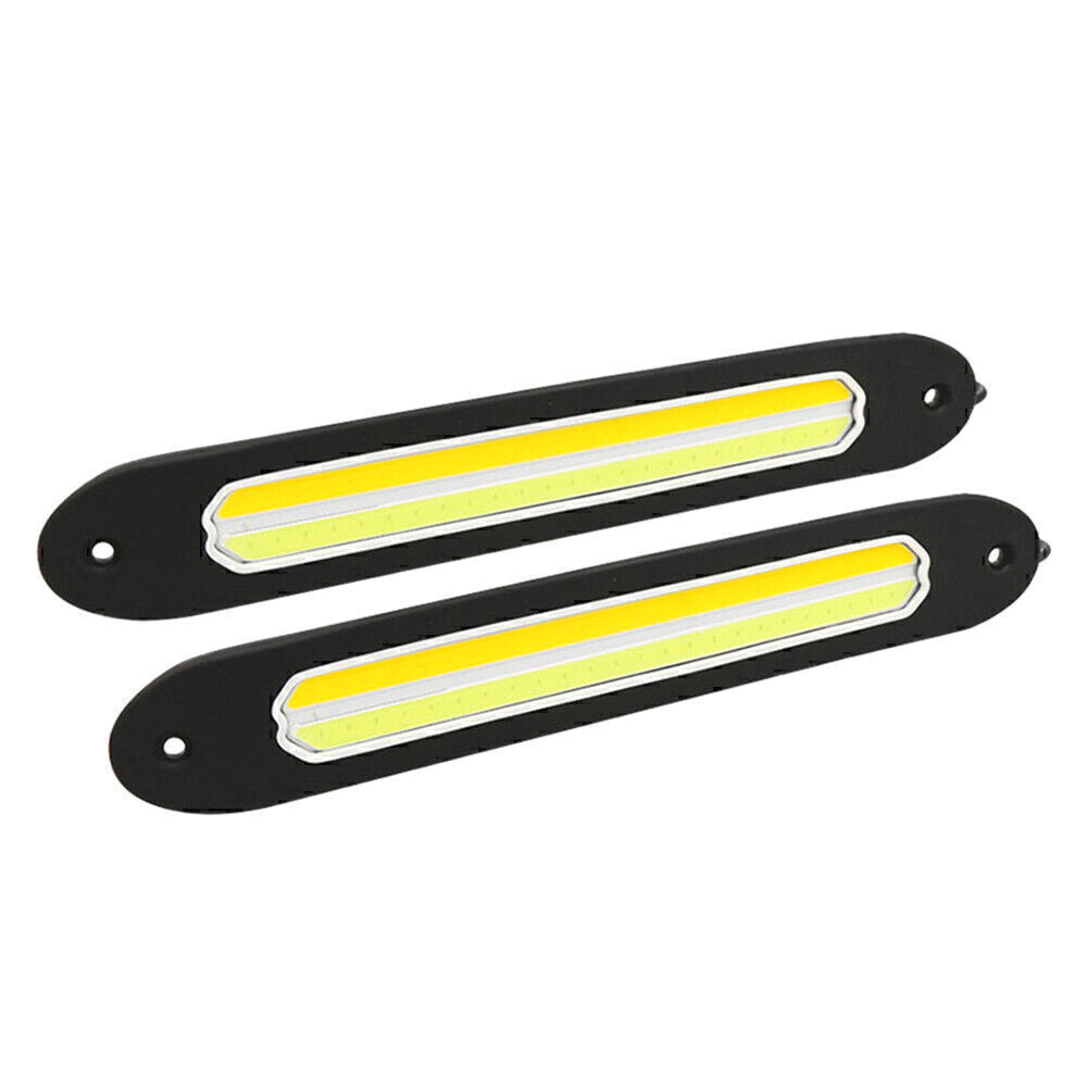 2x 12V LED Daytime Running Light Strip DRL Driving Turn Signal White/Amber