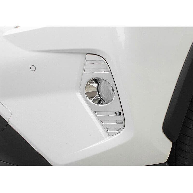 for Toyota RAV4 19-2023 Chrome Front Fog Light Lamp Overlay Frame Cover Trim 2P