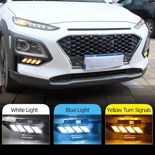 for Hyundai Encino Kona 18~22 LED DRL Daytime Running Lights Fog Lamps Bumper B n