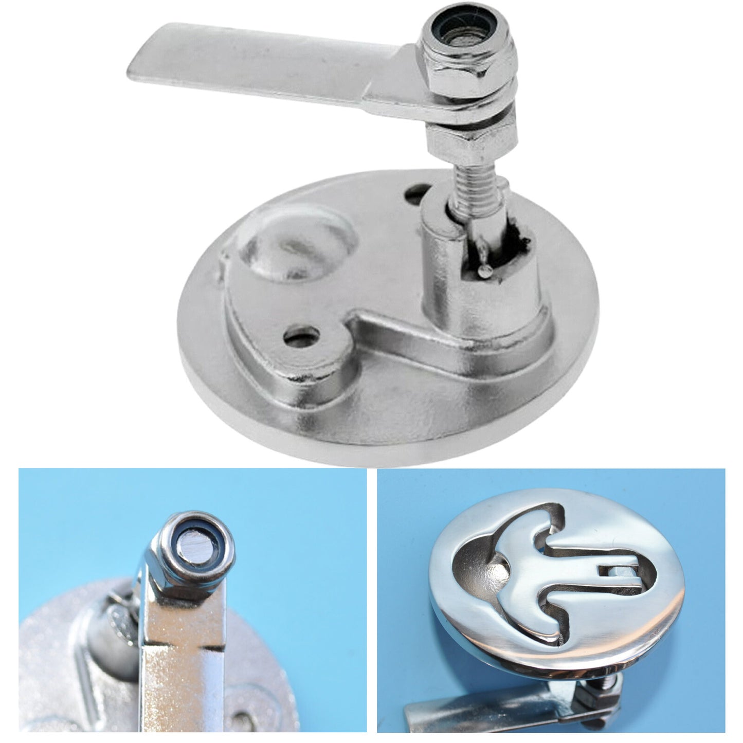 Boat 2 Stainless Steel Deck Hatch Door Lift Handle Lock Latch Marine Hardware4b