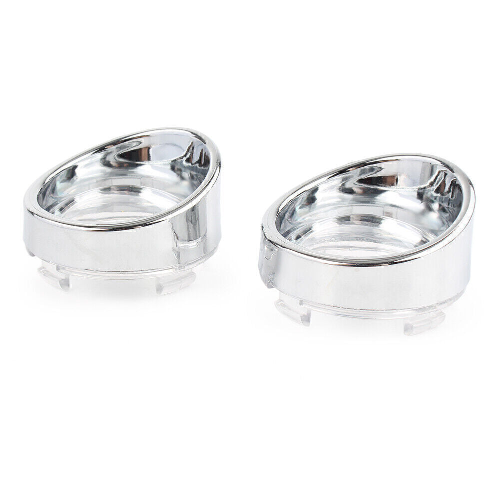 for Harley Touring Glide Road King White Turn Signal Light Lens Cover Bezels Q