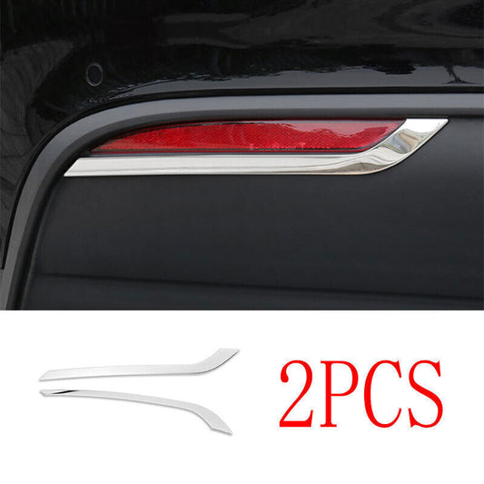 for Model Y 2021-2023 Chrome Steel Rear Fog Light Lamp Spoiler Strip Trim n
