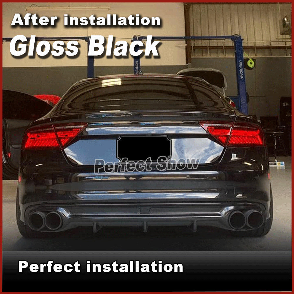 Fit for Audi A7 Sline S-Line S7 2011-2014 Gloss Black Rear Bumper Diffuser Lip